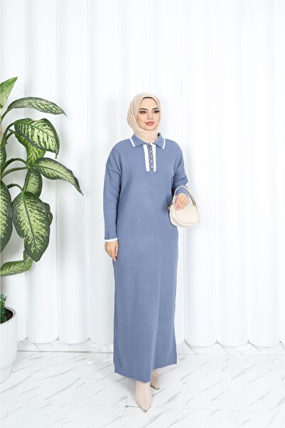 NİSUM MODA Polo Neck Knitwear Dress