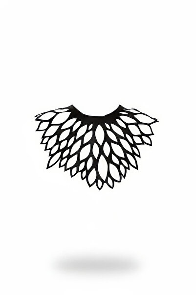 Angels Passion Curea neagră pentru femei, cu detaliu de frunze, accesoriu pentru guler bustieră