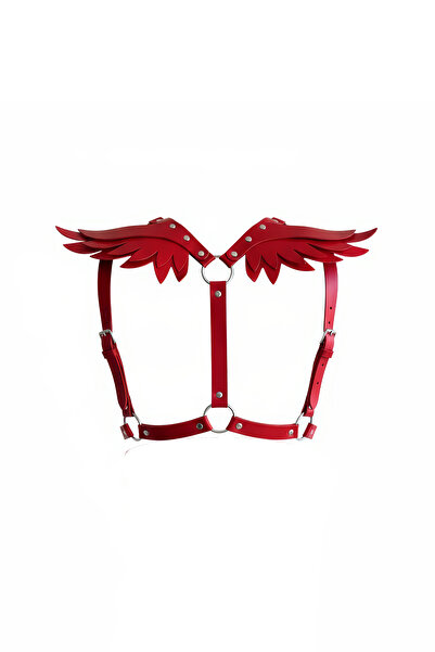 Angels Passion Жіночий ремінь, Червоний жіночий ремінь, стильний ремінь зі шк...