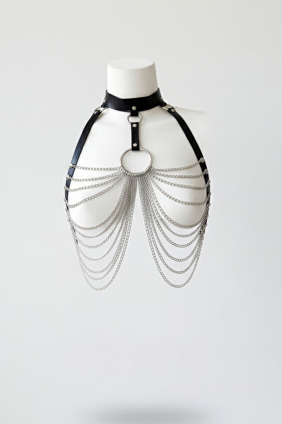 Angels Passion Red Women's Belt, Chain Women's Dress Belt, Chest Belt