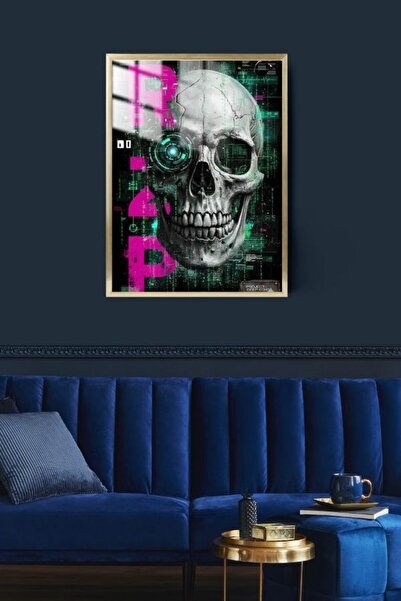 Ghost in the Code Tasarım Çerçeveli Metal Poster Tablo