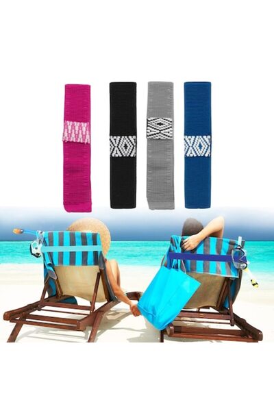 FONIX Set de 4 benzi de fixare pentru prosoape – SecureGrip BeachLine, elasti...