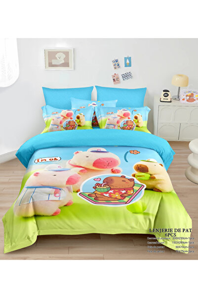 FIONNA.RO Fine Bedding For Children With Elastic - Capybara At The Beach
