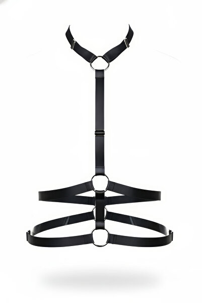 Angels Passion Чорний жіночий ремінь Harness O з кільцем, детально регульован...