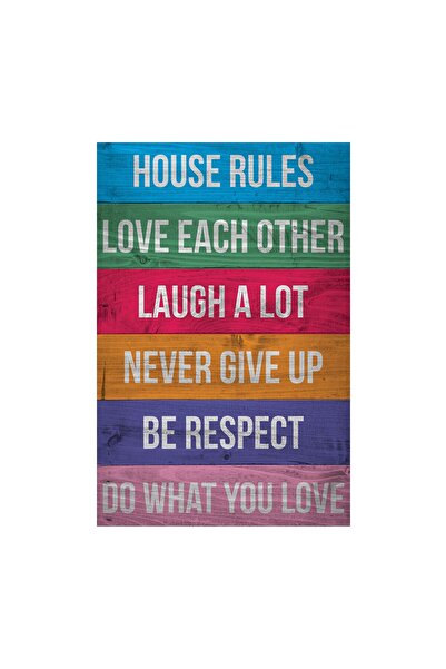 4Decor Pânză Tablou 4Decor, Reguli casei, 60x90cm, DE0086