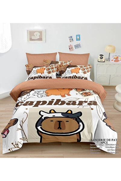 FIONNA.RO Fine Children's Bed Linen With Elastic - Capybara