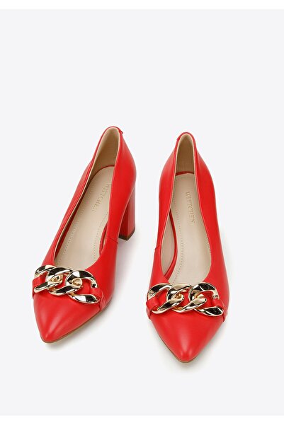 Wittchen Women's Classic Leather Pumps with Chain Red Leather