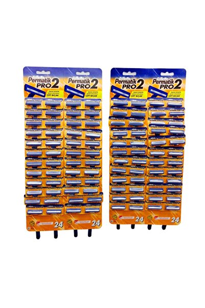 Go İthalat شفرات حلاقة بيرماتيك برو 2 مزدوجة الشفرة مع مقبض 96 قطعة (5250)