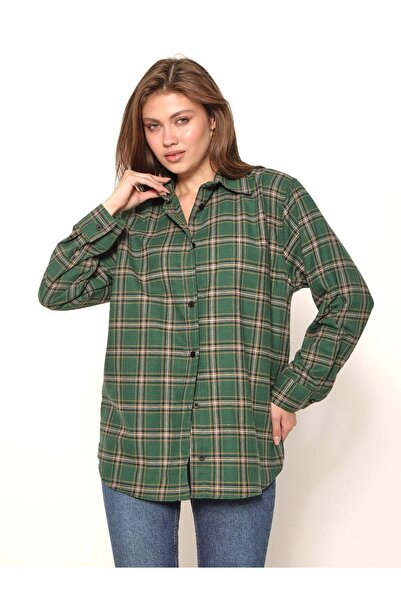 Coral Cepsiz Ekose Gömlek 36835 Yeşil