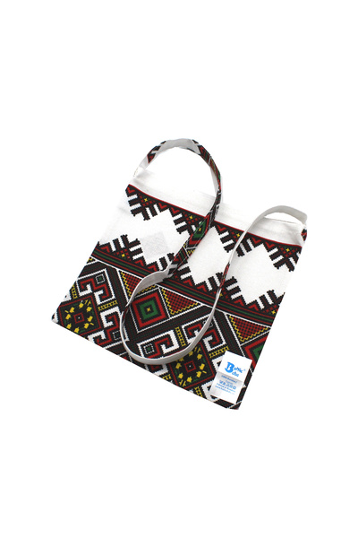 BalticBebe Christmas bag, ®, Cotton, White/Green 22x22 cm