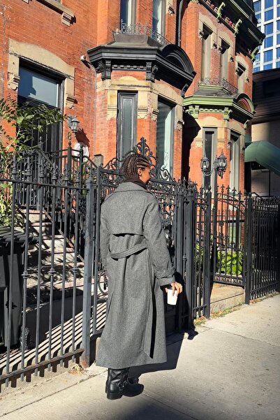 Bershka Oversize yünlü trençkot