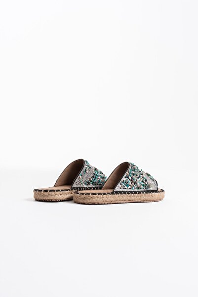 TRENDELLA Dennis women's black stone embroidered slippers