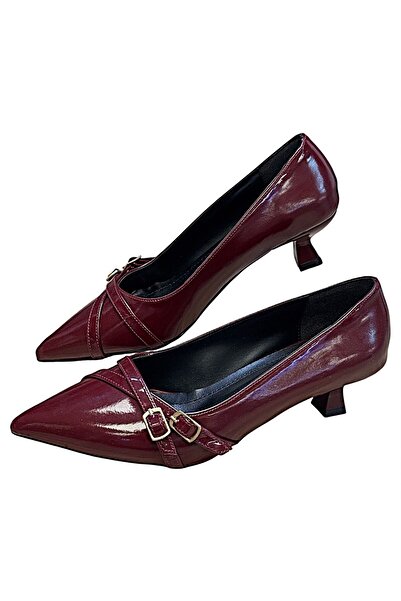 KAFKASLAR AYAKKABI 3 cm Stiletto Heels with Buckle Detail for Daily Evening Wear Stiletto Women's Shoes