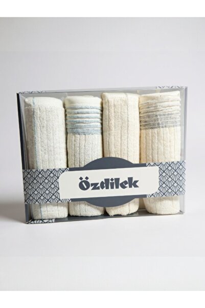 Özdilek Modern 4-Piece Towel Set – 100% Cotton, Soft, Absorbent and Stylishly Designed 50×90 cm
