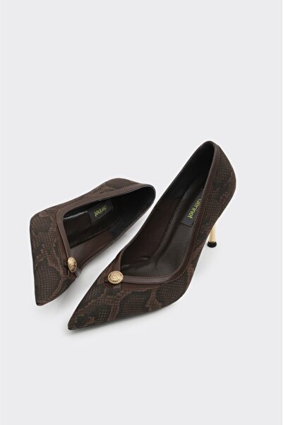 derinet Topuklu Metal Aksesuarlı Kadın Stiletto