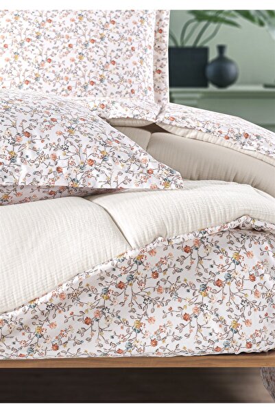 Monolisse Andy Timeless 100% Cotton 4 Layer Muslin Comfort Quilt Set Double Size Ecru 195X215 cm