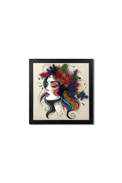 4Decor Tablou canvas cu licheni Colorful Girl, MH0006, 35x35 cm