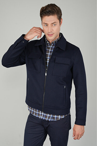 Bisse Erkek Kısa Kaşe Mont Lacivert