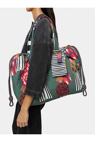 PARFOIS Desenli Çift Taraflı Kullanılabilen Shopper Çanta