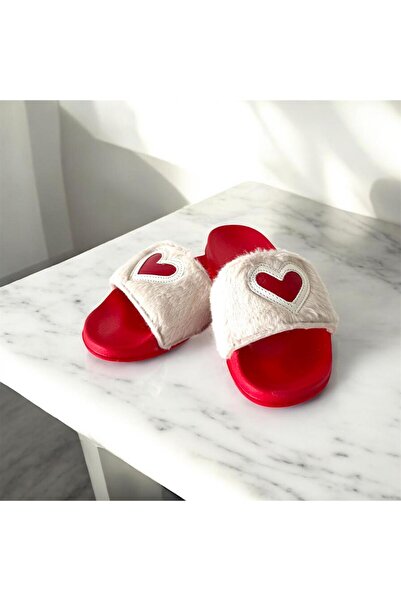 FURIA SHOES Feathered Red Girl's Slippers