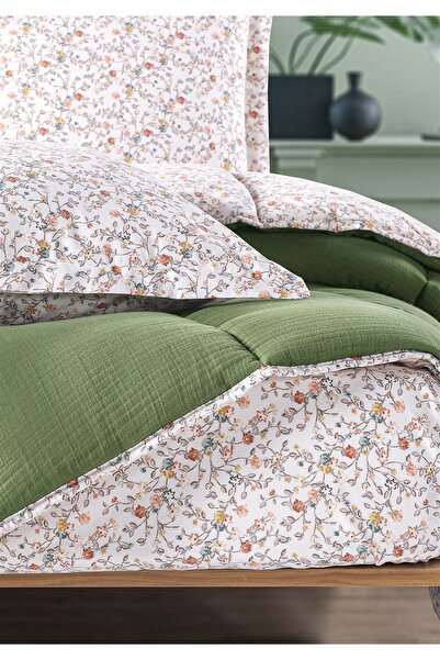 Monolisse Andy Timeless 100% Cotton 4 Layer Muslin Comfort Sleeping Set Double Size Green 195X215 cm