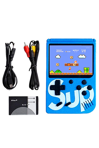 SprintMag Retro Gameboy Portable Video Game Console 400 Games TV Connection 3″ HD Screen Albastru Battery