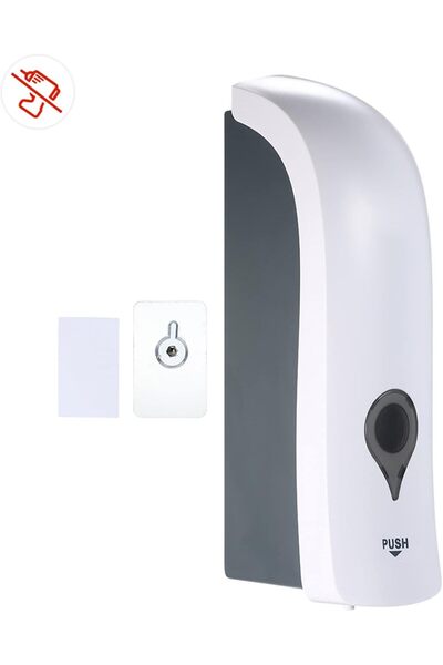 EACAM موزع صابون يدوي مثبت على الحائط بدون حفر، سعة 300 مل (رأس واحد)