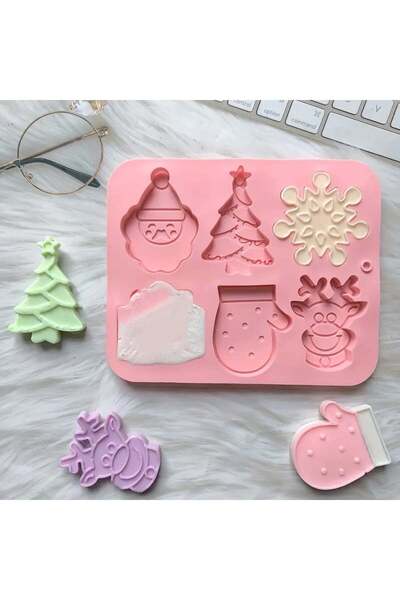 Dharst Silicone mold with 6 Christmas patterns - V2