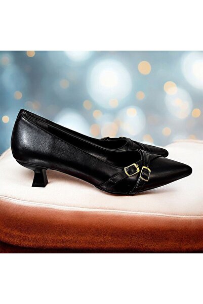 KAFKASLAR AYAKKABI 3 cm Stiletto Heels with Buckle Detail for Daily Evening Wear Stiletto Women's Shoes