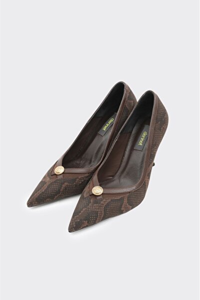 derinet Topuklu Metal Aksesuarlı Kadın Stiletto