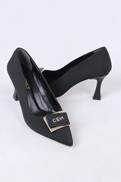 Rimex Üst Kalite Saten İnce Topuklu Kadın Ayakkabı – Zarif Logolu Abiye ve Gü...