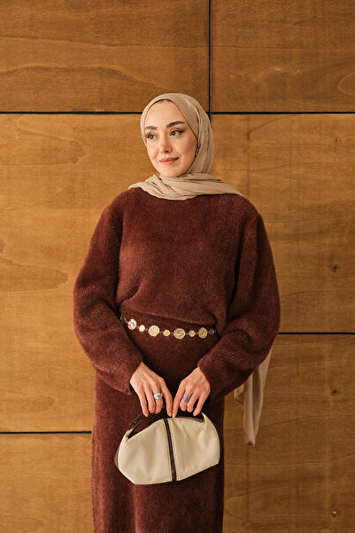 LOCCO Women's Lotus Skirt Suit Brown