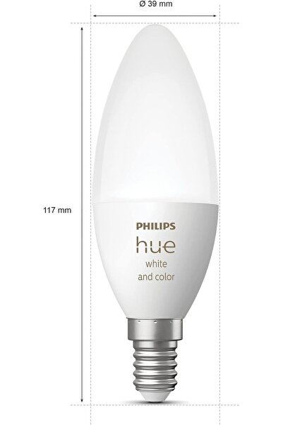 Philips Hue White & Colour Ambiance Smart LED Light 2-Pack (E14, B39)