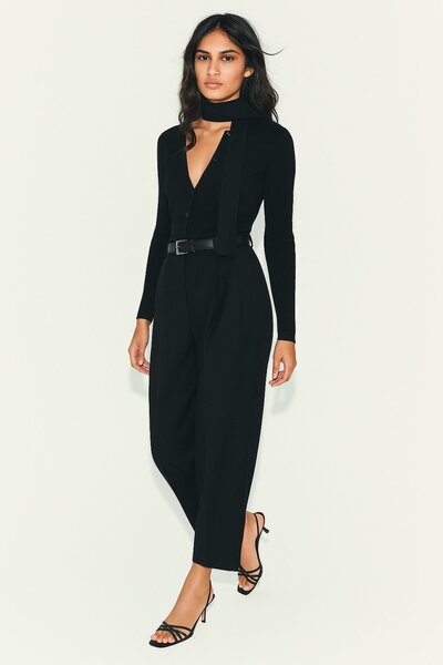 HAKKE Çift Pileli Palazzo Poliviskon PANTOLON