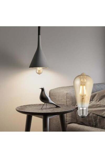 Hummer 10 pieces Tofel Pear-Shaped LED Bulb, Yellow Light, Golden Glass, 5W, E27, 3000K