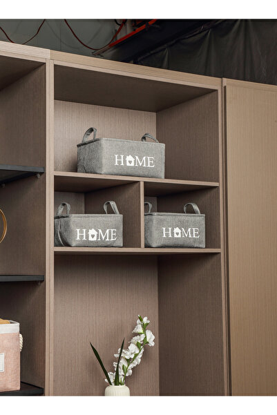 Lawazim Storage Basket Set 3 Piece - Printed Letter Design Multi-Use Organizing Home Baskets