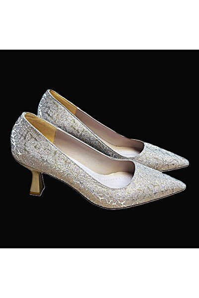KAFKASLAR AYAKKABI New Design 5 cm Glass Heel Shiny Stiletto Evening Shoes