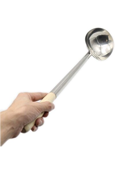 zola Ξύλινη λαβή κουτάλας, ανοξείδωτο ατσάλι, ασημί/καφέ χρώμα