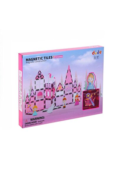 hak-iş oyuncak Dude Princess Magnetic Block Set 37 Pieces – Princess Themed Magnetic Building Game