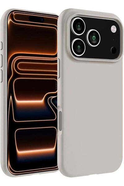 Margoun غطاء حماية سيليكون سائل لجهاز iPhone 17 Pro (تيتانيوم طبيعي)