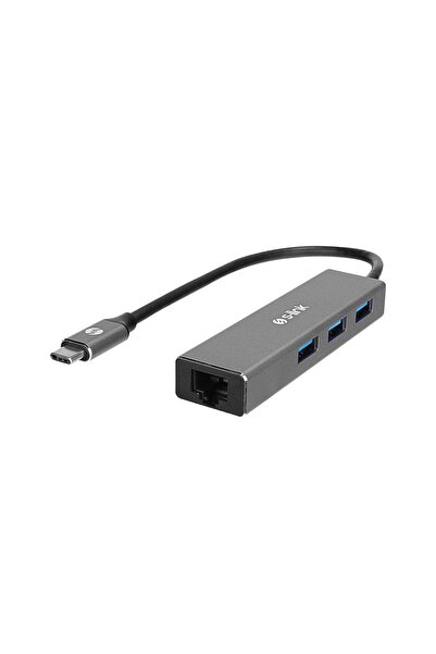 S-LINK SWV-USBC027 Gri Metal Type-C to 3*USB3.0 10/100/1000Mbps Adaptör