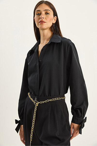 Bianco Lucci Women's Cuff Detailed Poplin Shirt 2153 60283763