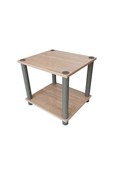 AB HOMES bedside table, wood, 35x30x32 cm — minimalist 2-tier, ideal for bedroom or living