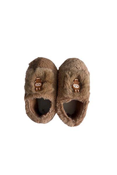 şeker shoes Boy's Furry Plush Fluffy Figured Non-Slip Sole Nursery Home School Slippers