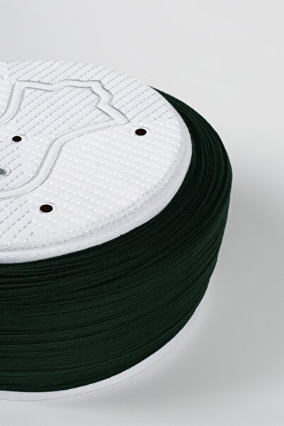 Sarıkhane Prayer Headscarf - Green Fabric - White Cap - Plain Wrap - Nâli Şerif - 7 Meters