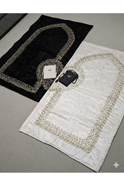 hira tasarım Heart-Shaped Prayer Rug, Bride and Groom's Gift Set, Couple's Prayer Rug with Prayer Beads, Yasini Sharif, Dowry Gift Set