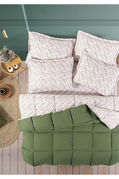 Monolisse Andy Timeless 100% Cotton 4 Layer Muslin Comfort Sleeping Set Double Size Green 195X215 cm