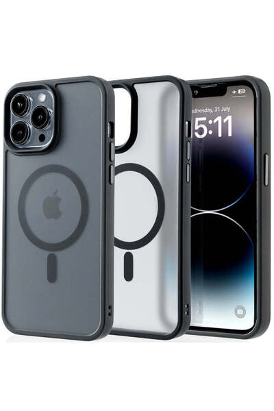 Casey Studios Husa Magsafe iPhone 14 Pro Max, Incarcare Wireless, Margini Ridicate, Slim, de Protectie, Black