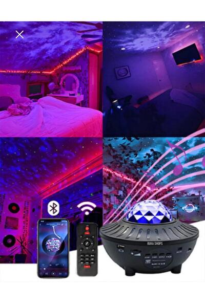 Market Bluetooth müzikli uzaktan kumandalı led yıldız projektör