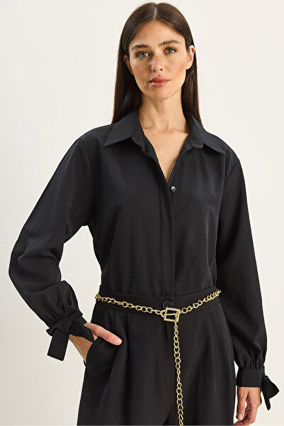 Bianco Lucci Women's Cuff Detailed Poplin Shirt 2153 60283763